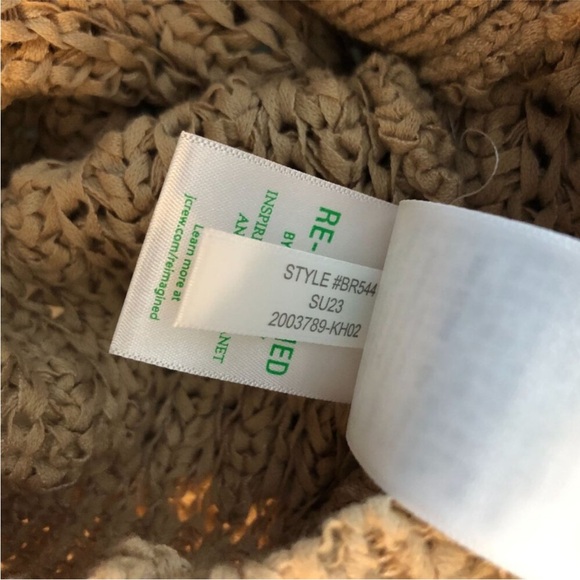 J. Crew Mocha Brown Textured Weaved Crop Crew Neck Cropped Cardigan in Size XS - Picture 7 of 14